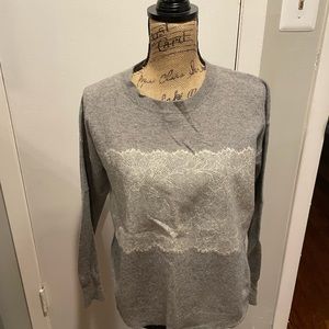 J.crew wool blend lace front sweater
